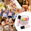 Kids Karaoke Machine,Portable Bluetooth Speaker with 2 Wireless Microphones, Gifts Toys for Girls 4, 5, 6, 7, 8, 9, 10 +Year Old Birthday Family Home Party(Pink)