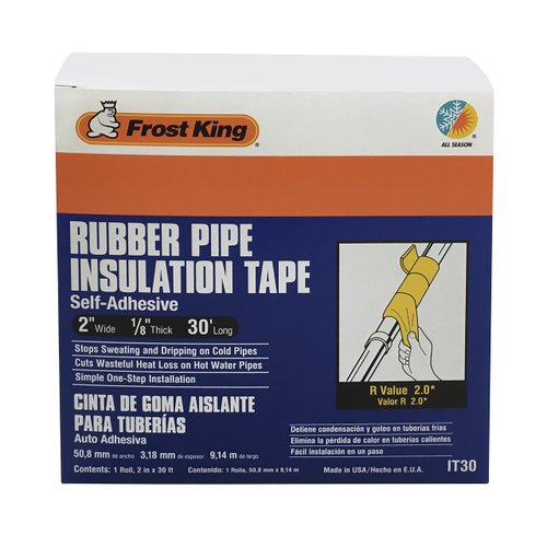 Frost King IT30/8 Rubber Insulation Tape, 2in Wide x 1/8in Thick x 30ft Long, Black