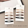 Cptots 16 PCS Snap Hair Clips Metal Hair Barrettes for Women Non Slip Barrettes for Thick and Thin Fine Hair,Black Brown Beige,2.36 x 0.43 Inches.