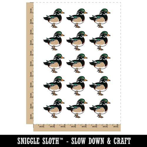 Elegant Wood Duck Temporary Tattoo Water Resistant Fake Body Art Set Collection - 15 2" Tattoos (1 Sheet)