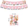 50 Dog Birthday Decorations Including Birthday Banners, Cake Toppers, Cupcake Toppers, Balloons, Swirls For Dog Paw Print Birthday Party Supplies And Baby Shower Decorations