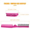 Qjaiune 6PCS Travel Foldable Brush Comb Portable Folding Comb, Anti-Static Hair Comb Mini Pocket Comb, Double Headed Hair Brush Hairdressing Tools Plastic Folding Comb for Men Women (Hot Pink)