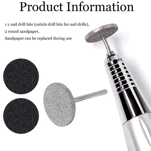 CEDIDJAC Sanding Disc Nail Drill Bits Suitable for Most Electric Nail Drills to Trim Nails Dead Skin Cuticle Bit for Nail Drill Bit Manicure and Remove Dead Skin Cuticles for Nail Salon Foot Care