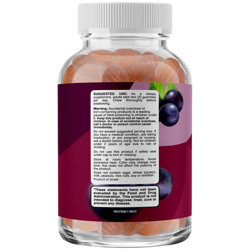 Natural Multivitamin Iron Gummies for Adults - Adult Gummy Vitamins with Iron and Energy Boost B Complex Vitamins - Gummy Supplement and Mental Clarity Focus Multivitamin