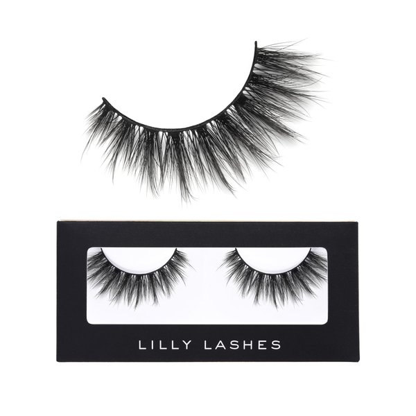 Lilly Lashes Premium Synthetic Lashes LA | Fake Eyelashes Natural Look | Full Bodied Look | Wispy Lashes | False Lashes | Vegan Strip Lash | Reusable Up to 10 Wears | 15mm