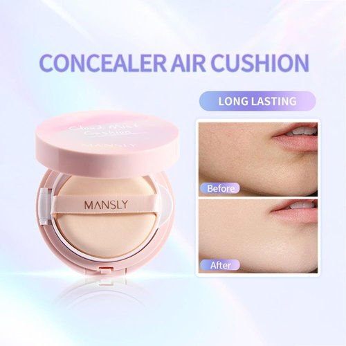 LAMUSELAND Air Cushion BB Cream Foundation, 2 Shades Tinted Moisturizing Waterproof Long-lasting Nude Natural Concealer, Oil Control BB Cream Makeup (Ivory, 1)
