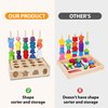FUN-Z-PLAY 3 in 1 Montessori Wooden Beads Sequencing Toy Set & Lacing Beads Gift for 3 4 5 6 Year Old Toddler, STEM Preschool Learning Shape Stacker, Stacking Blocks with Puzzle Box for Kids Boy/Girl