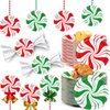 80Pcs Christmas Peppermint Paper Plates Christmas Disposable Dessert Plates 7inch Candy Mint Happy New Year Holiday Xmas Party Supplies Red and Green Striped Disposable Paper Dinnerware Decorations