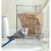Kenond No Mess Bird Feeder Water Dispenser Set, Automatic Parrot Feeder Cage Accessories, Clear Parakeet Seed Container Food Feeder Drinker for Cage, Cockatiel Squirrel Finch Lovebirds Budgies Canary