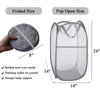 Larpur Popup Mesh Laundry Basket, Collapsible Laundry Hamper Portable Clothes Washing Laundry Hamper with Reinforced Carry Handles for Home, Dormitories, Travel, Apartments (Grey)