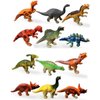 HAPTIME Plastic Assorted Mini Dinosaur Figures, Little Dinosaur Figurine, Small Dino Toy 1.5 inch, Great for Dino Cake Topper, Easter Eggs Filler, Pack of 12