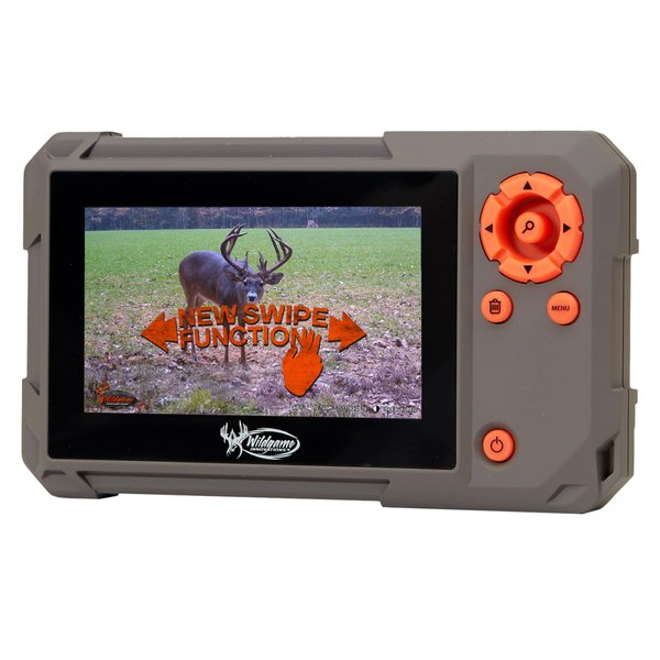 WILDGAME INNOVATIONS Trail Pad Swipe | VU60 SD Card Viewer for Hunting & Wildlife Observation | Compact Water-Resistant Memory Card Reader with 4.3" Touch Screen, Dark Green