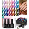 Beetles 20 Colors Cat Eye Gel Nail Polish Set with Base Gel and Matte Glossy Top Coat, Nude Pink Green Blue Gel Polish Lush Velvet with Magnet Soak Off LED Nail DIY Art Home Salon Gifts for Women