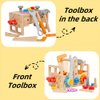 Montessori Wooden 2-4 Years Toddler Tool Set for 2 3 4 5 6 Years, Educational STEM Building Learning Toddler Tool Box, Wooden Toddler Tool Table, Best Gifts Choice for Boys and Girls