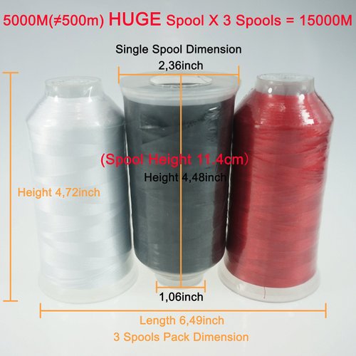 New brothreads - 40 Options- Various Assorted Color Packs of Polyester Embroidery Machine Thread Huge Spool 5000M for All Embroidery Machines -Basic Colors 1