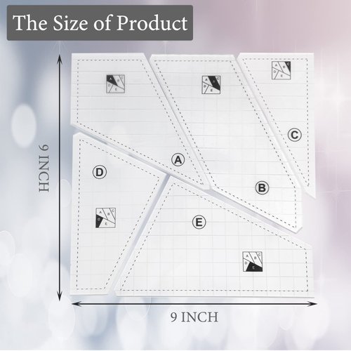 Quilting Rulers and Templates, 5Pcs Creative Quilting Cutting Template Quilt Templates Acrylic for Cutting Patterns, Quilt Ruler Set Quilting Supplies for Sewing Machine Cutting Mats, Arts and Crafts