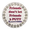 Giggle Golf Bling Golf Ball Marker With A Magnetic Pendant Necklace for Women (Friends Don't Let Friends 3 Putt)