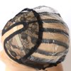 BTWTRY U Part Wig Cap with Lace for Wigs Making with Adjustable Strap Middle Part Medium Size Black Weaving Wig Cap for Women and Girls DIY Wigs (1 Pc, 0051)