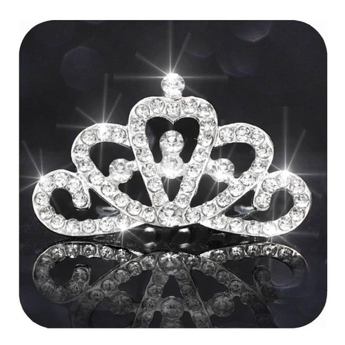 Kilshye Mini Tiaras Comb Girls Princess Tiara Hair Combs Silver Crytal Crown Costume Birthday Crowns Hairpiece for Kids (Silver)