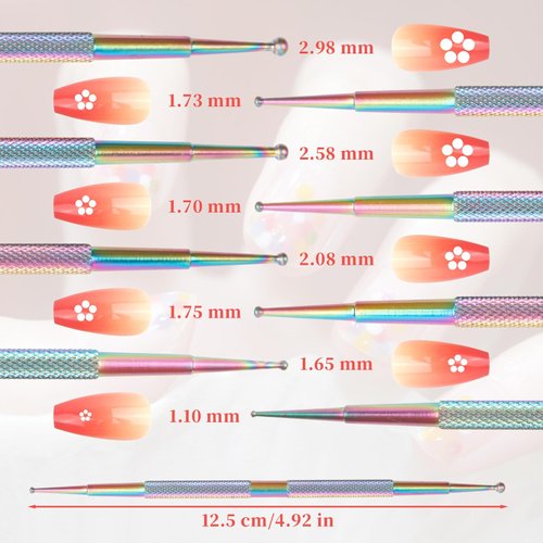 Nail Dotting Tool, 4 PCS Professional Nail Art Dotting Tool Ball End Nail Dotting Tool for Painting Nail Design Pattern Embossing，Art Dot Tools