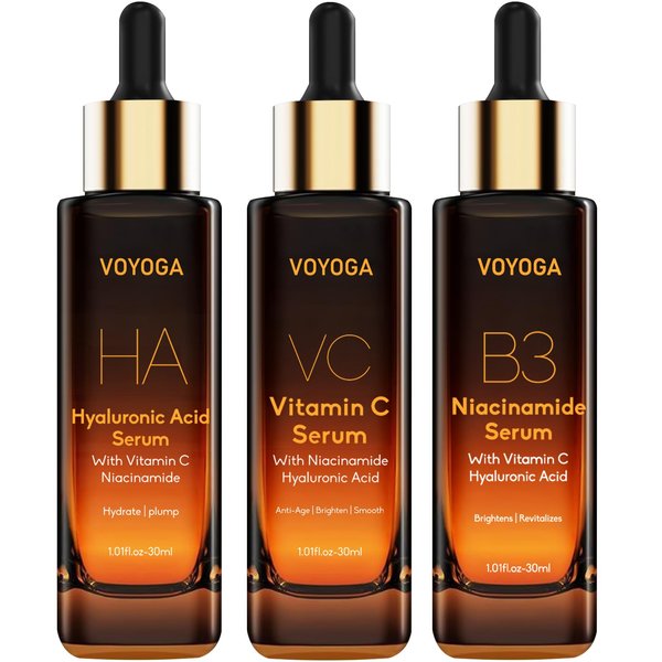 Vitamin C Serum,Niacinamide Serum & Hyaluronic Acid Serum for Face