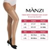 MANZI Sheer Shiny Thigh High Stockings 2 Pairs Silky lingerie Pantyhose for Women with Stay Up Silicone Lace Top(1 Natural+1 Black, L/XL)