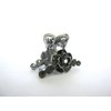 Generic Small mini silver metal gray blue rose flower crystal hair claw bridal clip