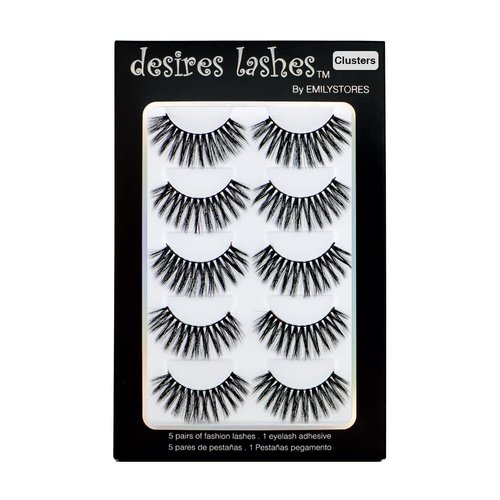 EMILYSTORES 5Pairs Multipack False Eyelashes Natural Fluffy Fake Eye Lashes Thick Wispy 3D Faux-M...