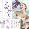25 Sheets Small Temporary Tattoos, Flowers Ocean Animals Jellyfish Whale Hands Face Tattoo Sticker for Men Women, Leaves Body Art on Arm Neck Shoulder Clavicle Waterproof