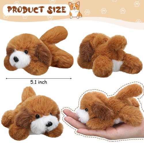 Sumind 8 Pieces Plush Dogs 5 Inch Stuffed Animals Bulk Assorted Cute Stuffed Dogs Small Animal Plush Toys for Girls Boys Graduation Valentine School Classroom Party Supplies Favors(Long Hair Dog)