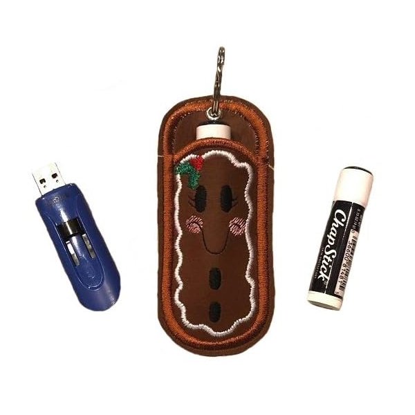 Gingerbread Man Lip Balm/USB Holder Key Fob
