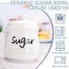 Swetwiny Ceramic Sugar Bowl with Lid and Spoon, 12 Ounces Porcelain Sugar Jar Sugar Dispenser, Sugar Container for Home and Kitchen Decor (White)