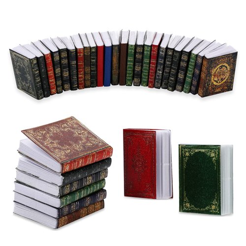 Molain Miniatures Dollhouse Books,24 Pcs 1:12 Scale Mini Books Dollhouse Accessories Books Model Decoration for Dollhouse Boys and Girls Play Entertainment Supplies