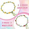 eBoot 10 Pieces Multicolor Flower Crown Floral Wreath Headband Floral Garland Headbands for Festival Wedding Party