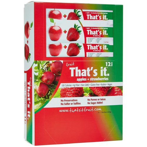 That's It Fruit Bars - Apple & Strawberry - 1.2 oz - 12 ct