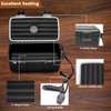 Flauno Travel Cigar Humidor - Portable Cigar Case with Cigar Cutter & Humidifier, Holds up to 15 Cigars, Waterproof, Crushproof, Airtight Seal, Durable