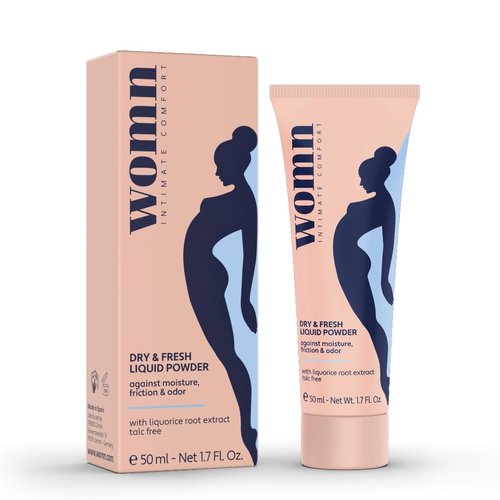 womn Intimate Comfort DRY & FRESH LIQUID POWDER – talc-free liquid body powder against moisture, chafing & odor, 1.7 Fl. Oz.