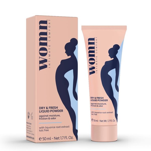 womn Intimate Comfort DRY & FRESH LIQUID POWDER – talc-free liquid body powder against moisture, chafing & odor, 1.7 Fl. Oz.