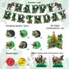 NICOWARM Dinosaur Birthday Party Decorations Set Includes Pre-assembled Happy Birthday Banner, Dinosaur Hanging Swirl, Honeycomb Centerpiece for Table, Dinosaur Party Supplies for Home, School