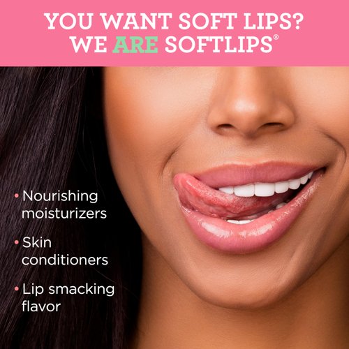 Softlips Watermelon Lip Balm 2-Pack with SPF 20 - Juicy Hydration for Smooth, Protected Lips
