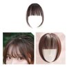 Wixine 1Pcs Dark Brown Thin Neat Air Bangs Remy Human Hair Extensions Clip in on Fringe Front Hairpiece