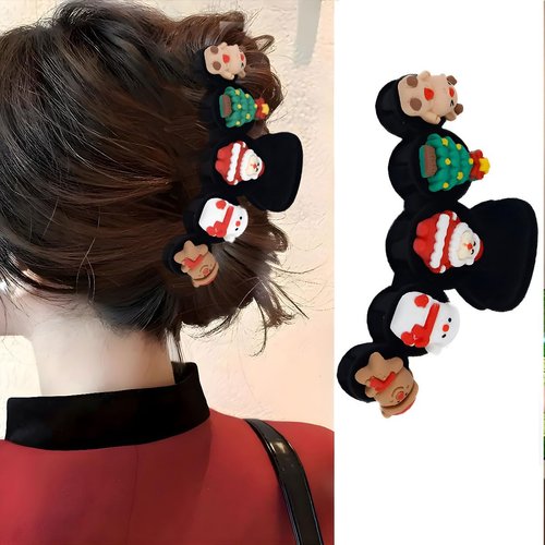 Christmas Hair Claw Clips for Christmas Hair Accessories, 1Pcs Hair Grab Clip Back Head Hair Bun ...