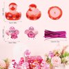 20pcs Valentine's Day Rubber Ducks with Greeting Card, Pink Mini Rubber Ducky Assorted Ducks Bath Toys Valentine Party Favors for Kids Classroom Gift Exchange