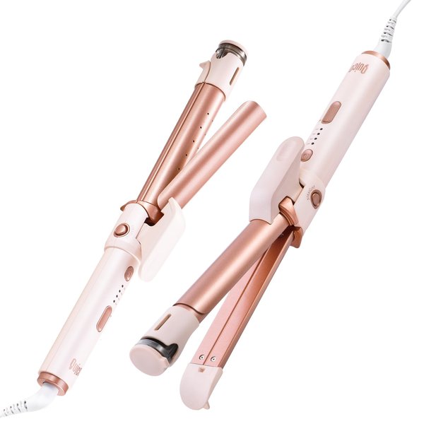 QUICO Professional 2-in-1 Curler Iron and Steam Hair Straightener, 1" Ceramic Hair Curling Wand, with Negative Ions, 330/360/390/420°F, Temp Memory, Fast Heating & Auto-Off, with Glove & Comb & Clips
