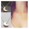 Yheakne Boho Moon Necklace Choker Silver Moon Phase Choker Necklace Crescent Moon Pendant Necklace Flat Moon Necklace Jewelry for Women (Silver)