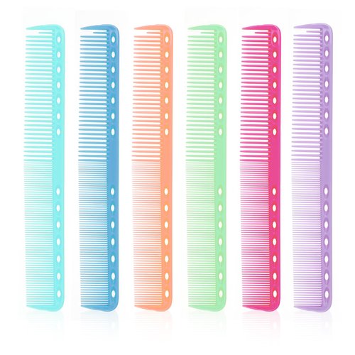 6Pcs Carbon Cutting Combs for Hair Stylist Heat Resistance Carbon Combs Haircutting Combs Professional Barber Comb All Purpose Hair Stylist Combs Medium and Fine Tooth for Salon Man Woman Clipper Cuts