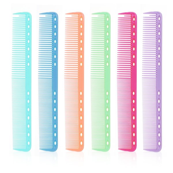 6Pcs Carbon Cutting Combs for Hair Stylist Heat Resistance Carbon Combs Haircutting Combs Professional Barber Comb All Purpose Hair Stylist Combs Medium and Fine Tooth for Salon Man Woman Clipper Cuts