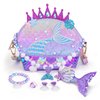 Belle&Birdie Little Girl Purse with Mermaid Toys, Toddler Purse with Pretend Play Toys, 6 Pcs Dress Up Jewelry Accessories for Girls, Kids, Toddler