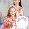 KALIONE Glitter Birthday Tiara Headpiece, Cute Party Headband Decorations for Women Girls, Pink
