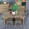 LOGOFUN Dolls House Miniature Wood Table Mini Wooden Table Model 1:12 Scale Tiny Dining Table for Doll House Kitchen Accessories